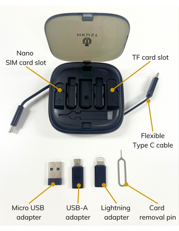 HKUST 7 in 1 USB Charging Cord Set with Phone Stand